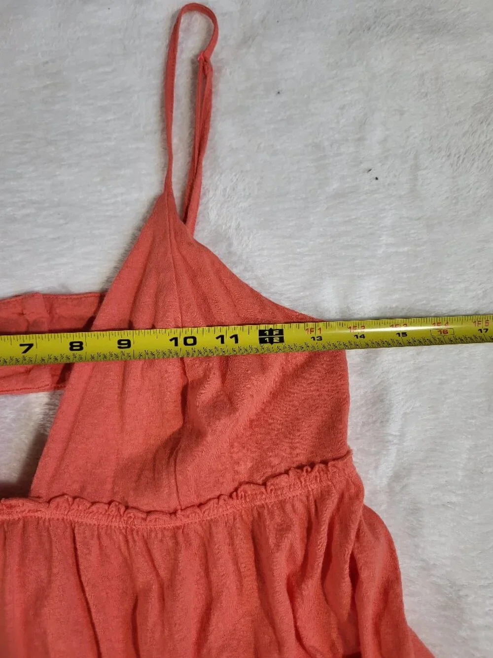 Free People Beach Coral Orange Maxi Dress – Strappy Boho Beach Cover-Up Small